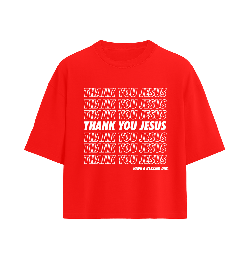 Thank You Jesus Tee “Oversized” R/W