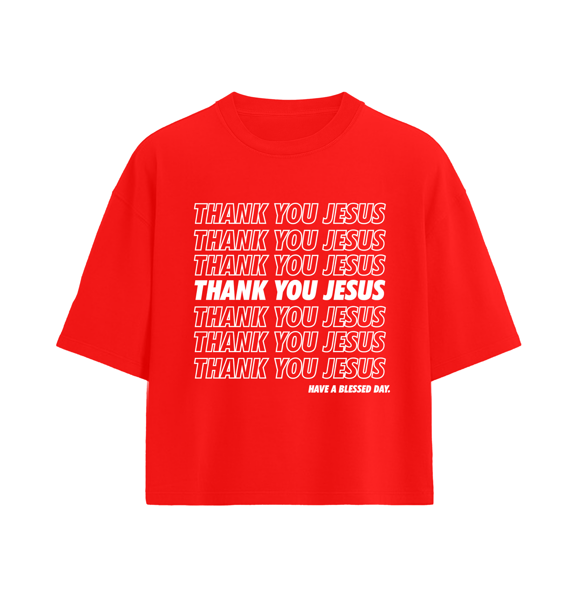 Thank You Jesus Tee “Oversized” R/W
